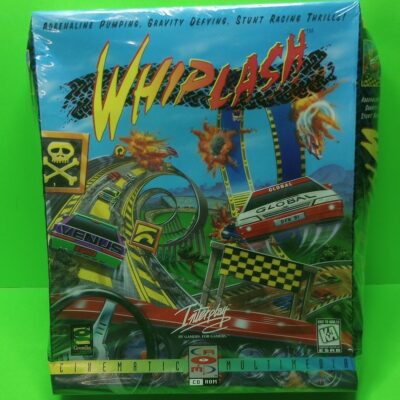 NOS Vintage Whiplash Big Box Windows DOS 95 PC CD-ROM Computer Video Game Racing