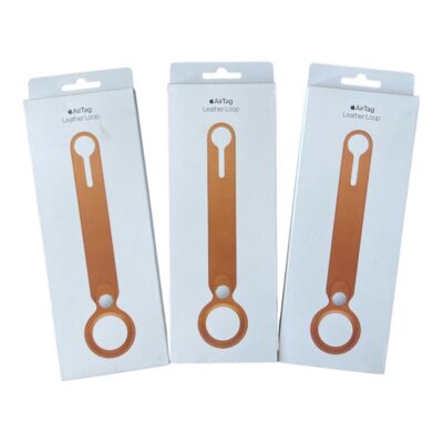 3 Brand New Apple AirTag Leather Loops – Saddle Brown