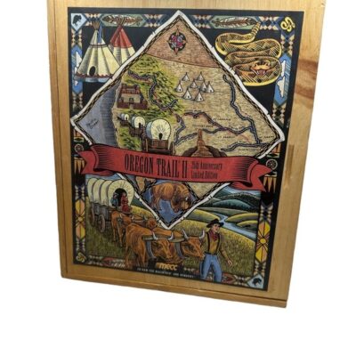 OREGON TRAIL II 25TH ANNIVERSARY LIMITED EDITION WOOD BOX PC & MAC GAME Complete