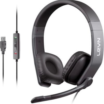 Wired Headset, USB Headset with Microphone for PC with Noise Cancelling, in-line