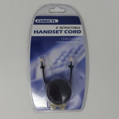 Preco/Conectl Phone Cord-Minder Retractable Two Way Pull 8 ft black (HC08NBCP)