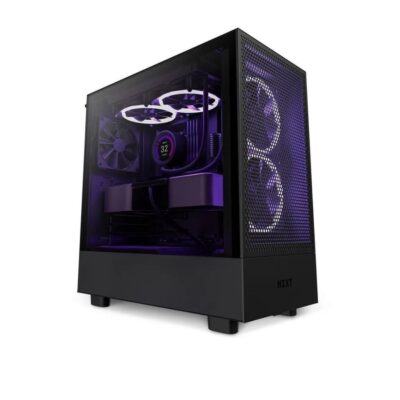 NZXT H5 Flow All Black SGCC Steel Tempered Glass Mid Tower Case