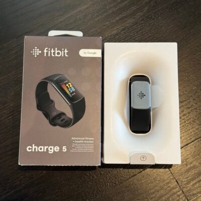 Fitbit Charge 5 Graphite Stainless Steel Case with Black Band