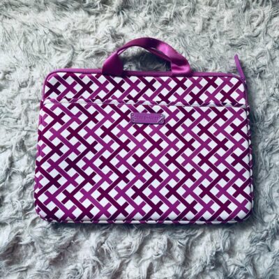 Vera Bradley White & Purple Neoprene 11″ X 15″ Laptop Case Tablet Sleeve