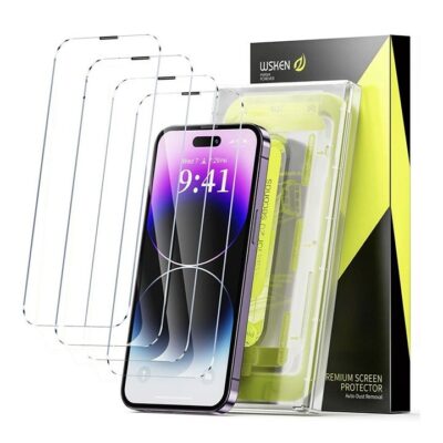 WSKEN iPhone 14 Pro (6.1”) Premium Screen Protector Tempered Glass – 4 Pack, New