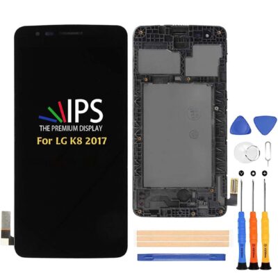 LG K8 2017 X240 LCD Display Touch Screen Digitizer Replacement Black + Frame New