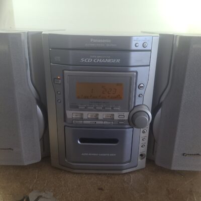Panasonic CD Stereo System 5 Disk Changer SA PM11 Cassette Player TESTED