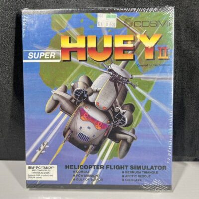 Super Huey II Cosmi Helicopter Simulator IBM Tandy 3.5″ PC Computer Game NEW