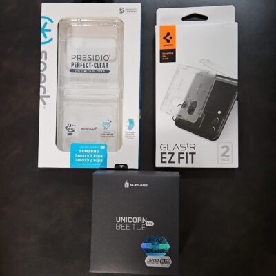 Samsung Galaxy Z Flip4 accessories bundle (2-pack screen protector + 2 cases)