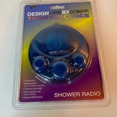 Design Line By Conair Translucent Blue Shower Radio AM FM – New in box