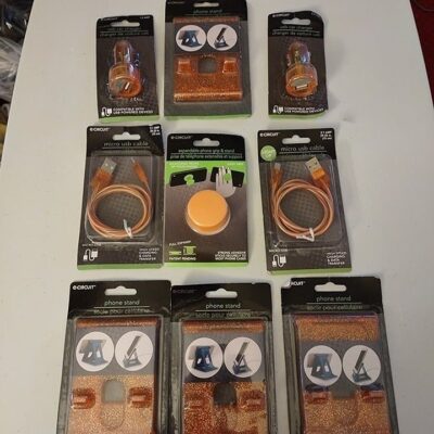 ORANGE CELL PHONE ACCESSORIES-LOT OF 9 ITEMS-NEW