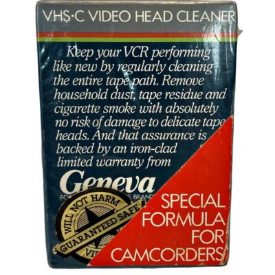 Geneva VHS VCR Player Recorder Head Cleaner Kit Video New IOB Factory Sealed