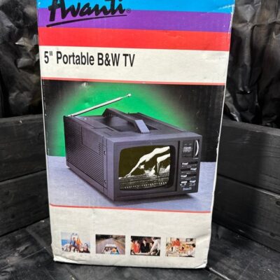 Avanti 5″ B&W TV Portable Rechargeable Model TV-52w Working In Box W/ Manual
