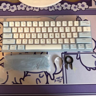 Womier 60% Ice Blue Pudding Keyboard, WK61 Mechanical RGB Wired, Hot Swappable