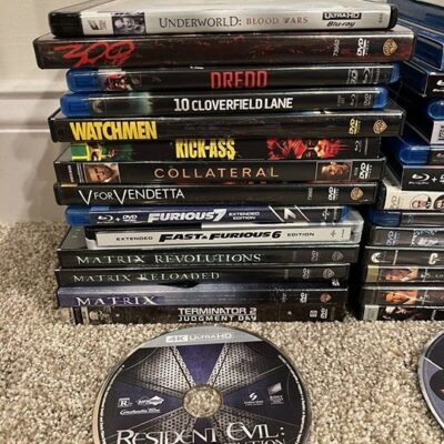 15 4k Blu-ray DVD Movie Lot 300 The Matrix Furious 7 Steelbook Resident Evil