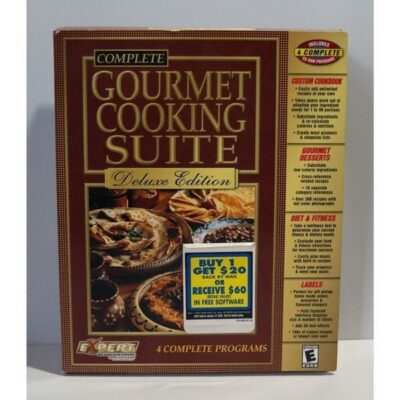 Rare Big Box PC Video Game Gourmet Cooking Suite Deluxe Edition – Complete