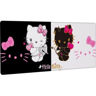 NEW White Angel & Black Devil Hello Kitty Waterproof Non-Slip Desktop Mouse Pad