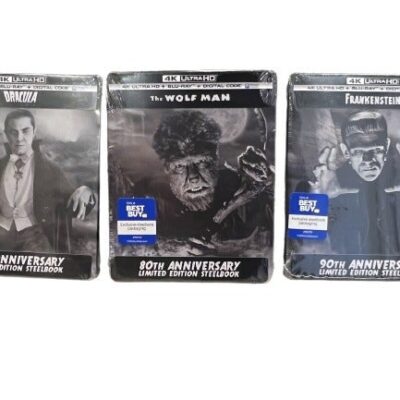 Dracula + Frankenstein + The Wolf Man STEELBOOKS (4K UHD + Blu-Ray +Digital) NEW