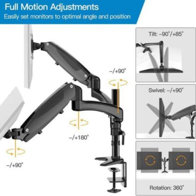 Huanuo Dual Monitor Full Motion Desk Mount