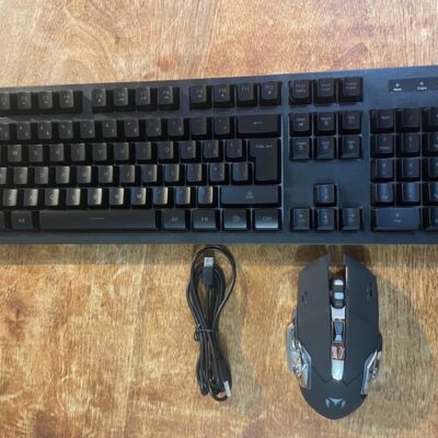 Wireless Gaming Keyboard and Mouse Combo,12 RGB Backlit with Rotary Knob
