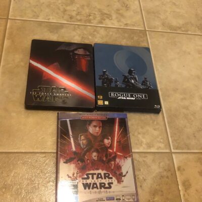 Lot of 3 StarWars Blu Ray movies Rogue One, The Force Awakens, 2 are Steelbooks