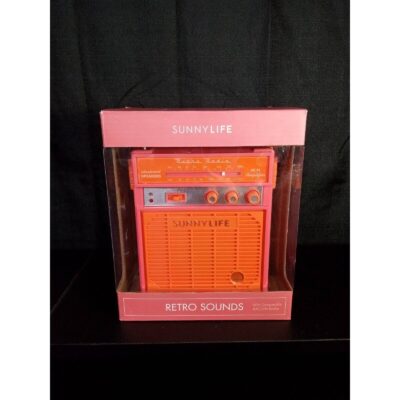 NEW Sunnylife Retro Sounds Radio – Neon Pink & Orange MP3 compatible AUX AM/FM