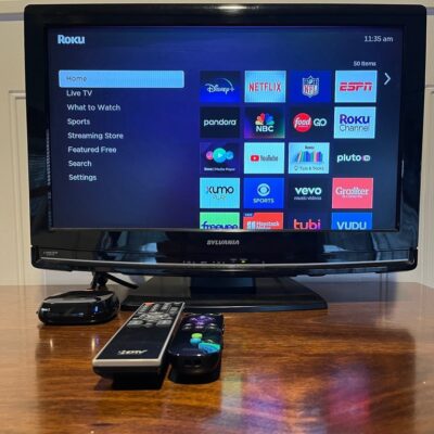 ROKU 3 4200X Streaming Device and Sylvania LC225SSX Flat Screen TV