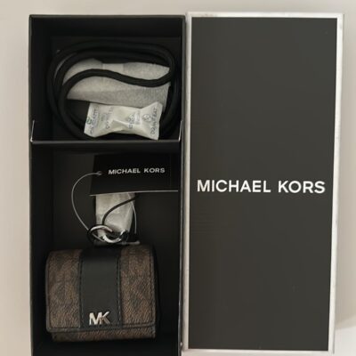 Michael Kors HUDSON LOGO LANYARD CASE FOR APPLE AIRPODS PRO, BROWN/BLACK