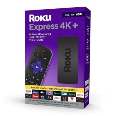 Roku Express 4k Streaming Media Player Smooth Streaming voice remote with tv con