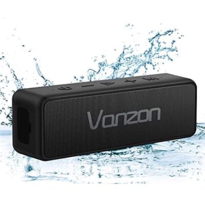 Waterproof Portable Wireless Bluetooth Speaker With Loud Stereo Sound Black